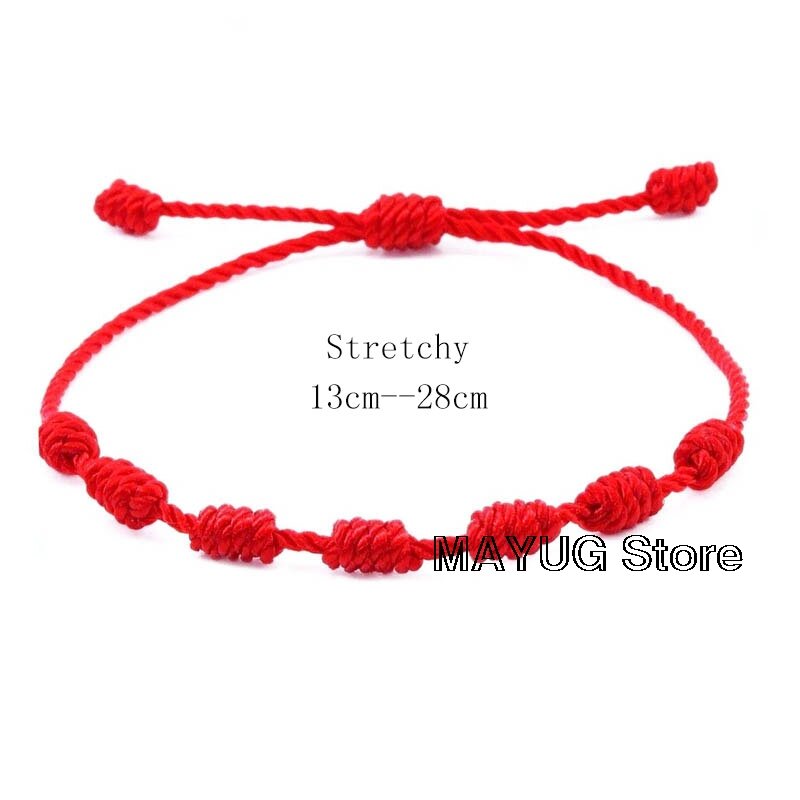 7 Knots Red String Bracelets for Protection Good Luck Amulet for Success Prosperity Handmade Rope Bracelets Lucky Charm Bangle