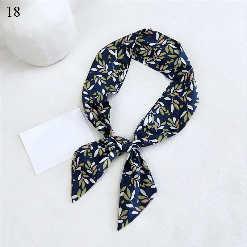 Lenço de linho para mulheres, lenço quadrado estampado floral, envoltório para cabeça e pescoço, 2020 gravata