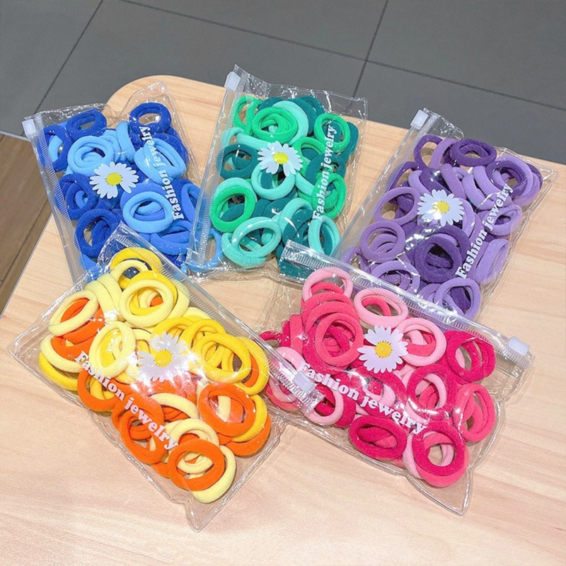 50 / pcs Baby Girls Colorful Small Hair Bands kids hair rope Children Ponytail Holder Kids Headband Rubber Band Hair Accessories