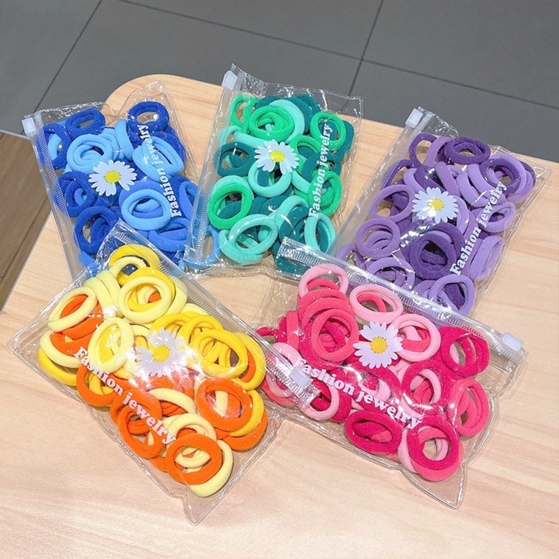 50/pz neonate colorate piccole fasce per capelli bambini corda per capelli bambini porta coda di cavallo fascia per bambini accessori per capelli elastico