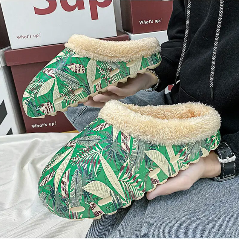 Mężczyźni i kobiety zimowe ciepłe buty pantofel