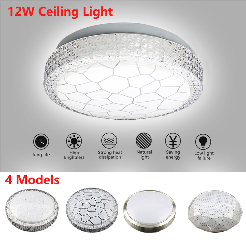 LED ضوء السقف 12 واط LED مصباح لوح دائري الحديثة سطح السقف مصباح التيار المتناوب 220 فولت للمطبخ غرفة نوم الحمام مصابيح