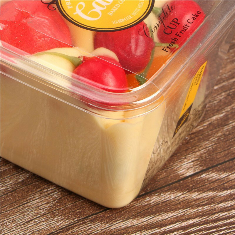 Clair Carré Boîte en plastique conteneur couvercle pour pudding Crème Glacée Gâteau fruits BPA Free 