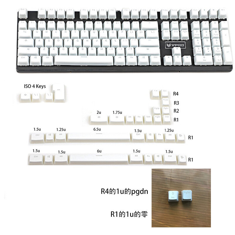Для молочных пудингов 145-key pbt двухцветный прозрачный персонализированный Чехол для механической клавиатуры 96 84 980 87 68