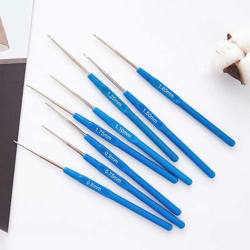 ニット縫製パッチワークかぎ針針ニットフック針針仕事ブルーススキンケアメタリック8個ツールソフトハンドル