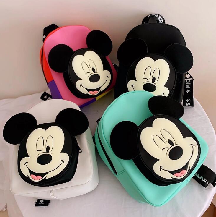 Mochila con estampado de Mickey y Minnie Mouse para niños, bolsa infantil de Disney, regalo para primavera y otoño
