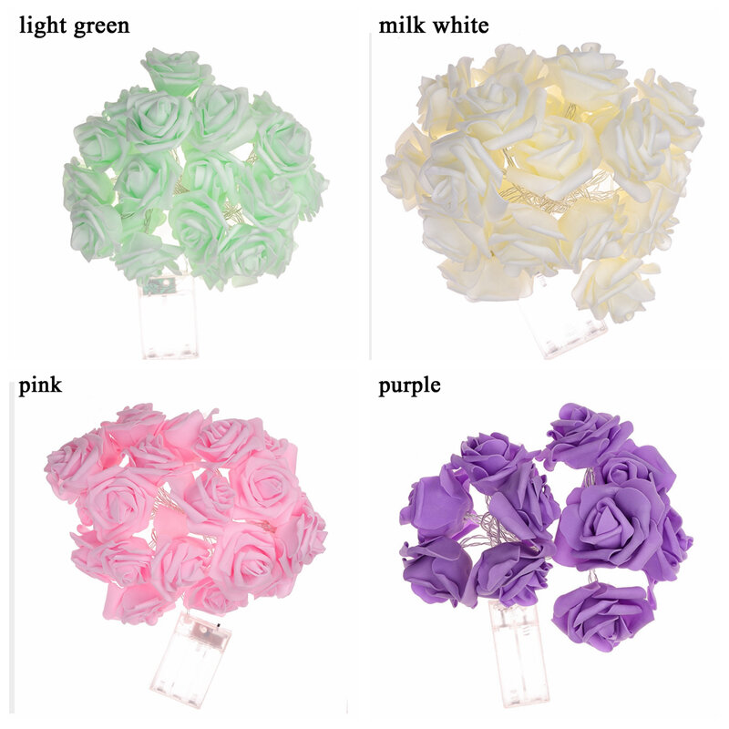 Valentines Day gift Rose Battery Operated LED Flower Party Lights For Wedding Home Decoration LED valentines day decor