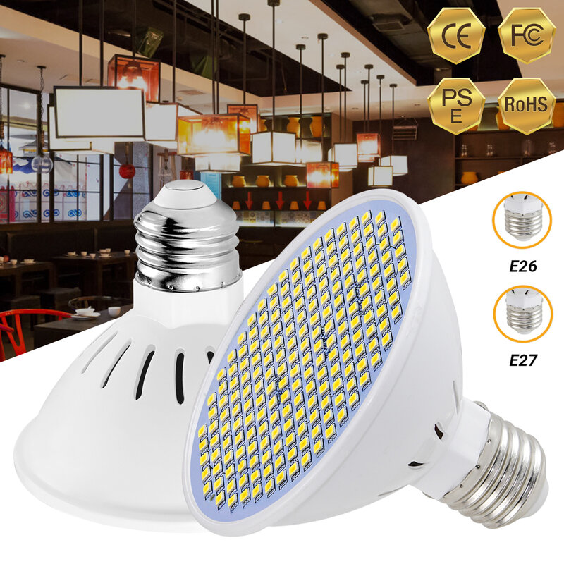 Светодиодные лампы E27/E26, Точечный светильник 126, 200, 300, светодиодные s-лампы AC 86-265 в для внутреннего освещения, энергосберегасветильник лампа ...