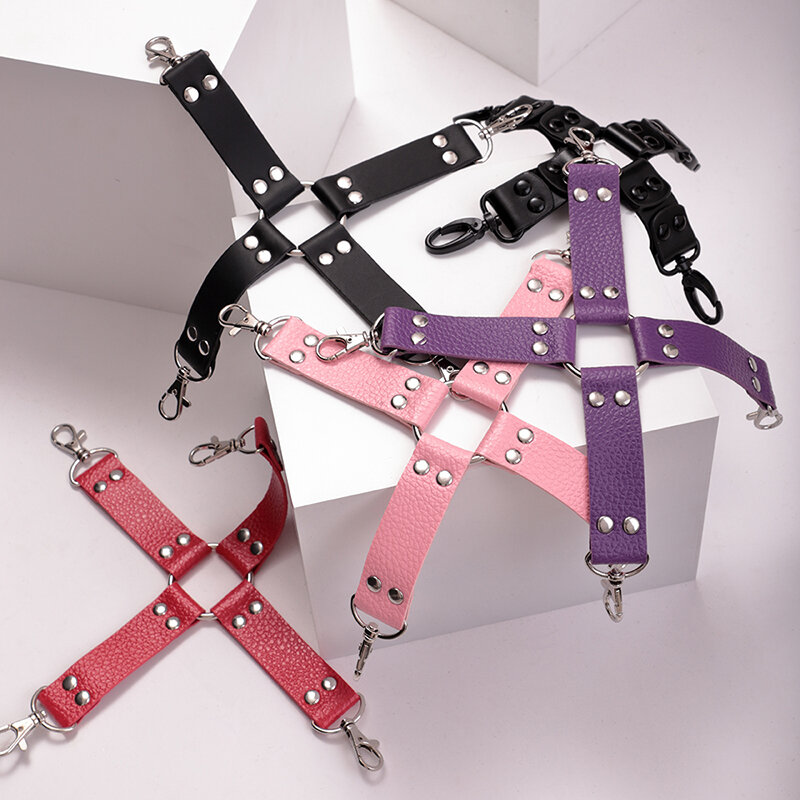 Blackwolf Soft PU Leather Cross Belt For Handcuffs Anke Cuffs Bondage Restraints Sex Products BDSM Sex Toys For Couples Adults