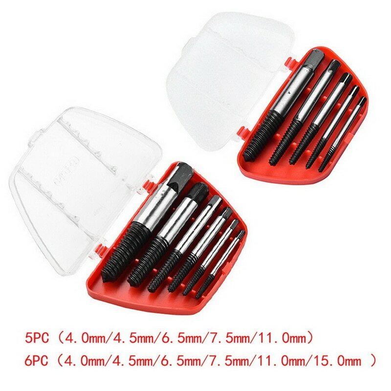 5Pcs/Set  Screw Extractor Set Damaged Screw Removal Tools with Storage Case screws removal tool Screw Extract Tool Bolt Remover