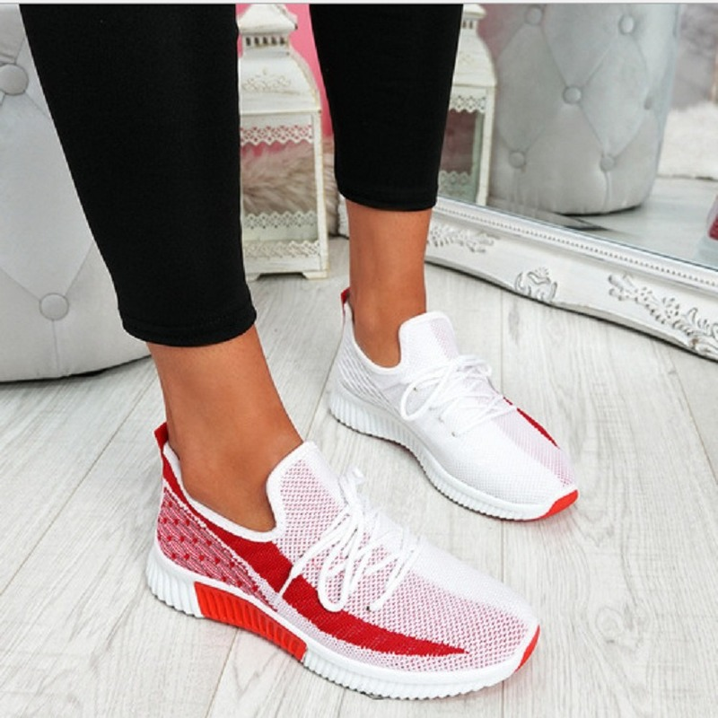 Slip on Shoes for Women Flat Nursing Shoes Ballet Flats Casual Fashion Sports Shoes Spring Autumn Mesh Lace-up Chaussure Femme