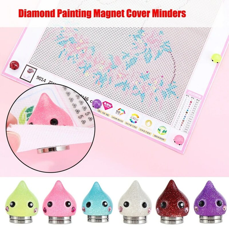 Glitter Drop Magnet Cover Minders Diamond Painting Tools DIY Crafts Multifunction Paper Cover Holder Fridge Magnet