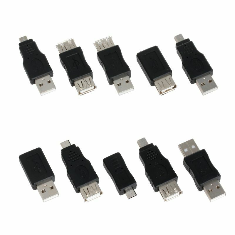10 Buah OTG Kualitas Tinggi 5 Pin F/M Mini Changer Adaptor Konverter USB Laki-laki Ke Perempuan Micro USB Drop Shipping