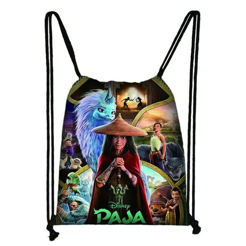 Disney New Movie Raya and The Last Dragon Drawstring Bag Peripheral Digital Printing Bundle Pocket Fashion Convenient Backpack