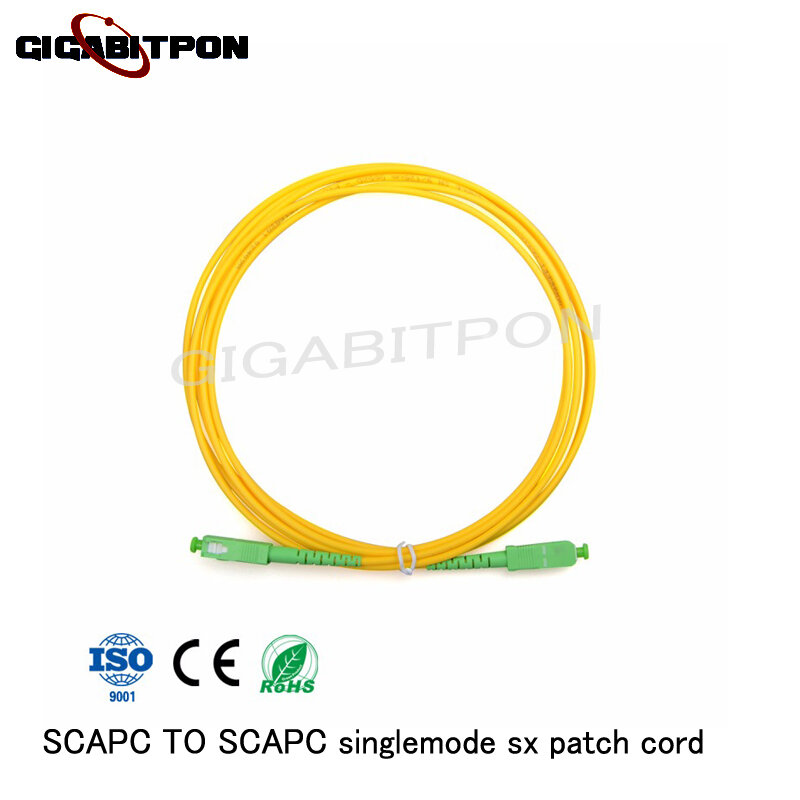 Cable de conexión de fibra óptica SC/APCFTTH, SC/APC-SC/APC SM SX, 3,0mm, G652D, 10 unids/paquete