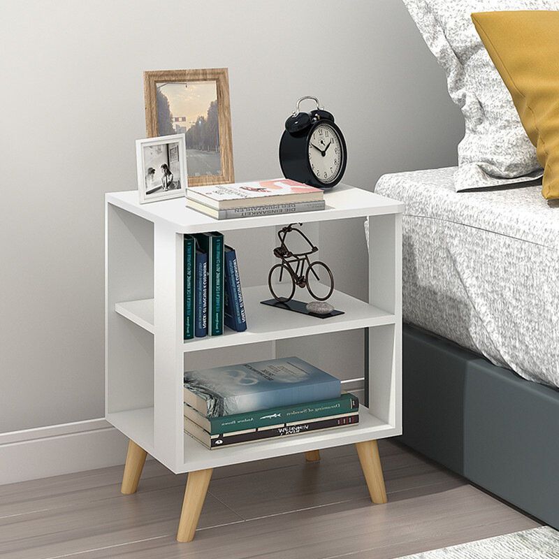 New Bedside Table Dormitory Storage Cabinet Simple Modern Solid Wood Color Economical Bedside Cabinet Nordic Bedroom Small Table