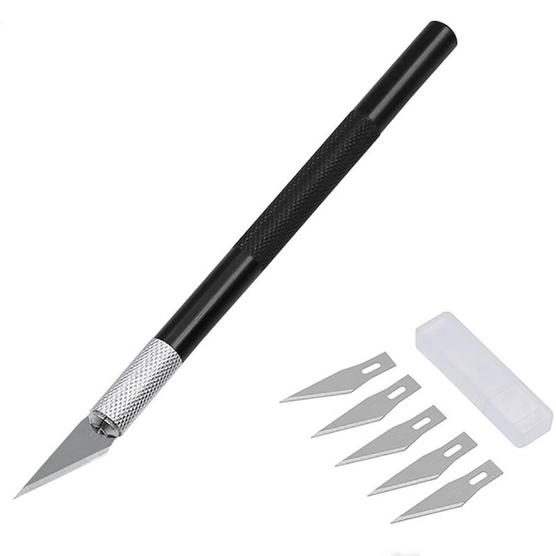 Nicht-Slip Metall Skalpell Messer Werkzeuge Kit Cutter Gravur Handwerk messer + 40 stücke Klingen Handy PCB DIY reparatur Hand Werkzeuge