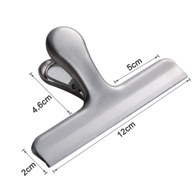 1 Piece 12cm Stainless steel sealing clip 4.8 Inch multi-functional folder Stainless steel snack clip bag clips