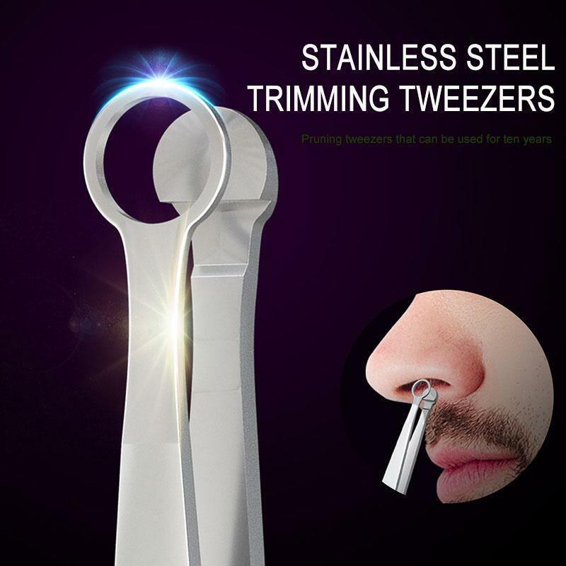 Nose Hair Trimming Tweezers Stainless Steel Eyebrow Nose Beard Body Facial Hair Cut Manicure Facial Trimming Makeup Scissors 1pc