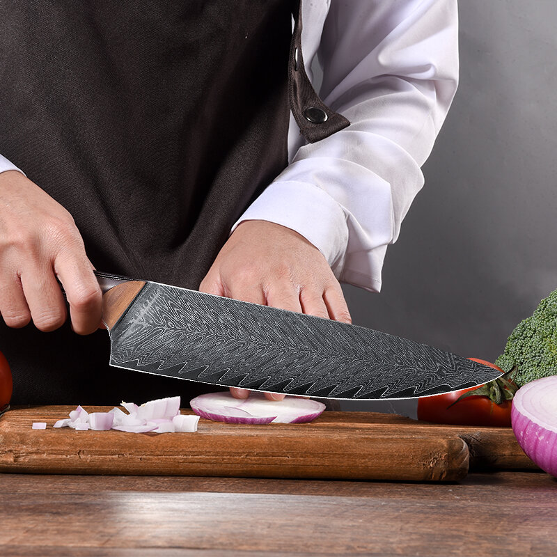 QVZ-cuchillos de cocina de Damasco japonés herramientas profesionales de Chef caja de regalo para mayores 67 capas VG10