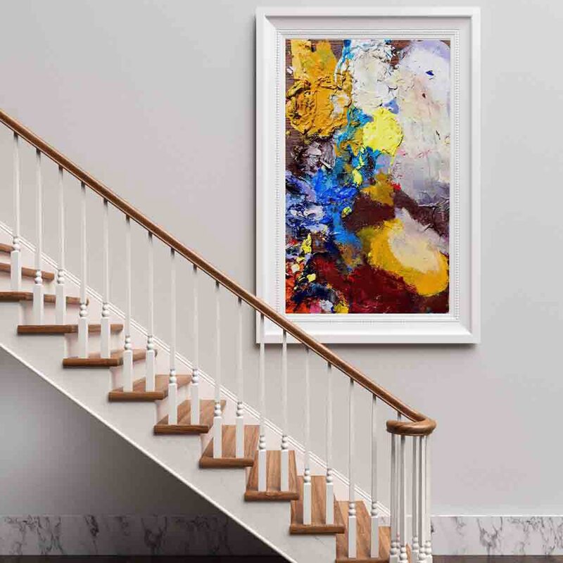Pintura al óleo abstracta nórdica, arte de acuarela a nivel de agua de mar, lienzo, sala de estar, pasillo, oficina, decoración del hogar, mural