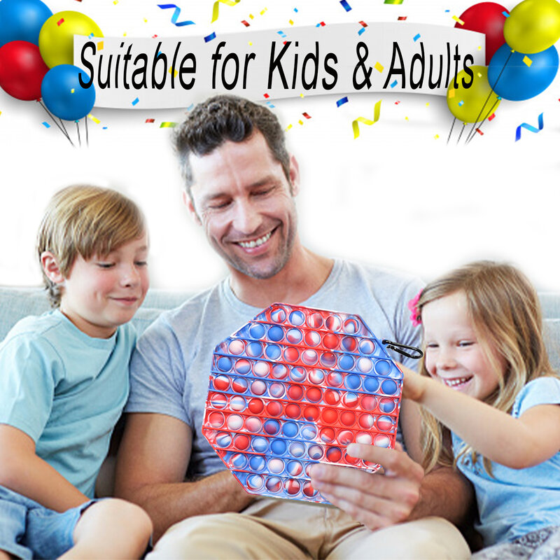 Big Size Push Pop Bubble Fidget Zintuiglijke Speelgoed, Stress Angst Relief Adhd Autisme Speciale Behoeften Volwassenen Kids Octagon