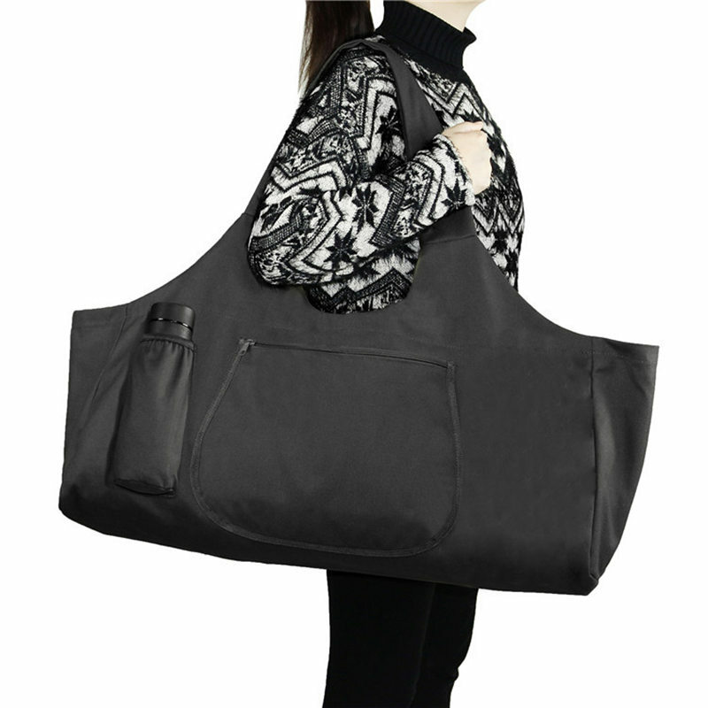 Tapis de Yoga de grande capacité, couleur unie, sac à bandoulière de transport, fourre-tout avec poches, exercice