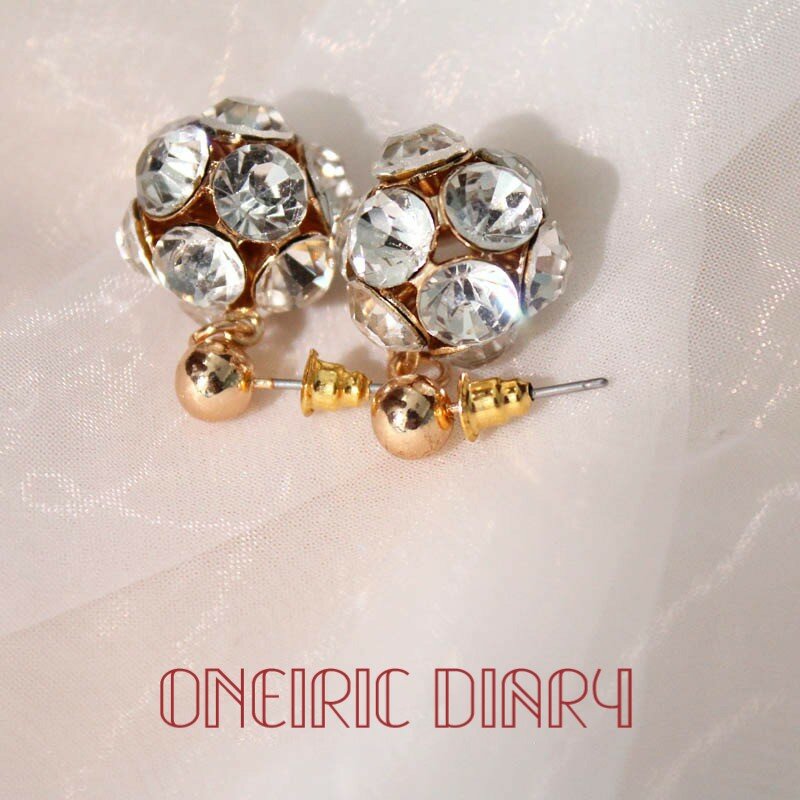 ONEIRIC – boucles d'oreilles en strass pour femme, bijoux à la mode, forme sphérique, de luxe, brillant, pour le travail, Style quotidien