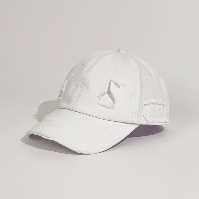 100% jednokolorowa myte bawełniana czapka baseballowa Distressed zgrywanie czapka typu Trucker koreański styl biały kolor czapki piesze wycieczki kolarstwo kapelusze