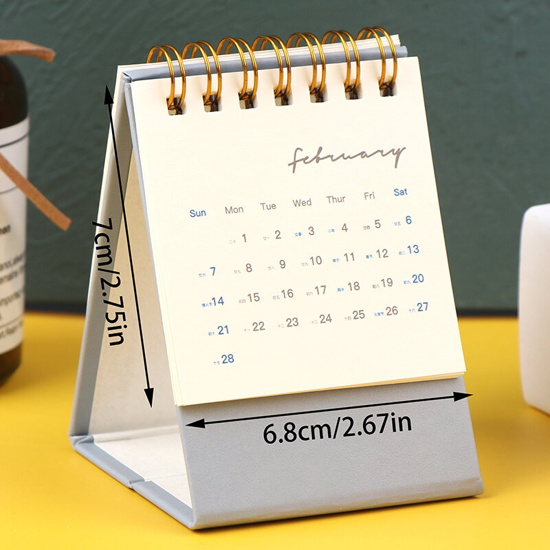 Mini Calendario de escritorio creativo, serie monocolor, bricolaje, portátil, para hacer lista calendarios de escritorio, planificador diario, oficina, 2021
