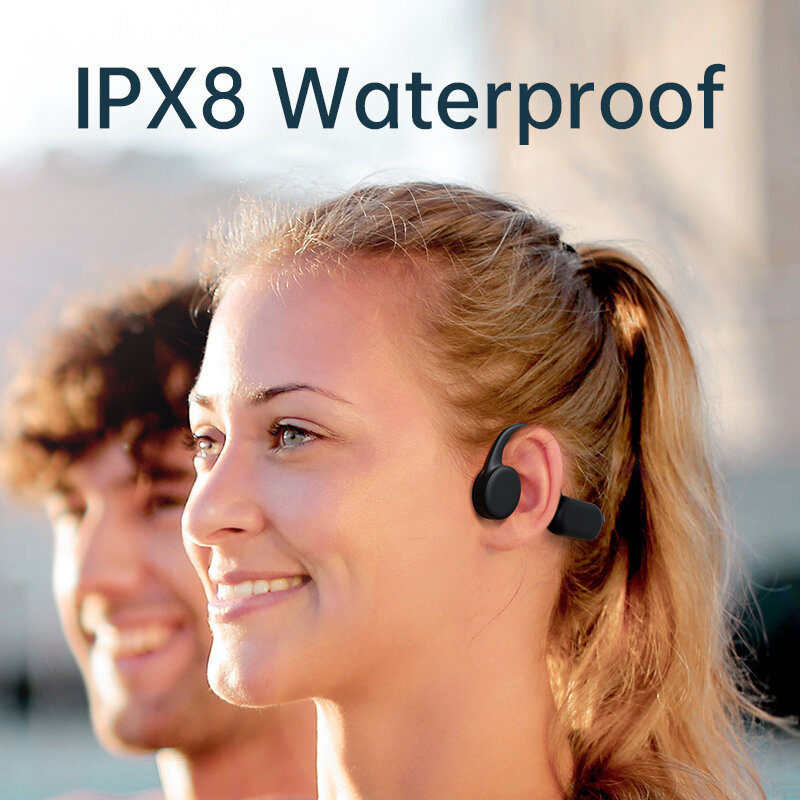 Fones de ouvido wireless de condução óssea, fone auricular bluetooth à prova d'água com reprodutor de mp3 e 8g de ram ipx8 para mergulho, fones de ouvido para natação para huawei