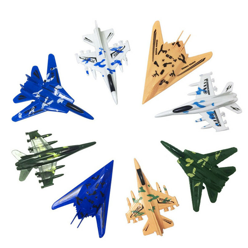 Avión de juguete de 8 unids/set para niños, modelo de avión de guerra extraíble, helicóptero, Mini aviones de juguetes, avión, vehículos fundidos educativos
