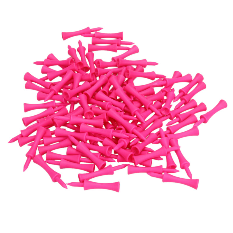 ピンクのプラスチックキャッスルゴルフtシャツ,高さ39mm,トレーニングおよびゴルフ愛好家のためのアクセサリー,100-ピース/パック
