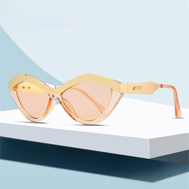 Beliebte Mode Cat Eye Oval Sonnenbrille Frauen Retro Designer Männer Bunte Spiegel Shades UV400 Sonnenbrille