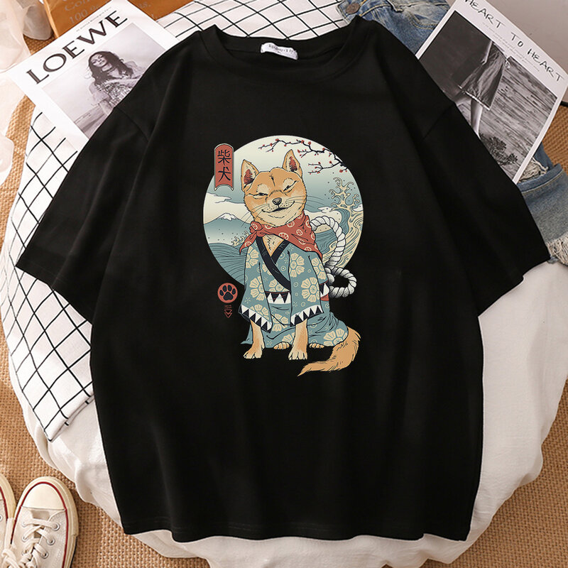 Shiba Inu Cartoon Printing T-Shirts Men Brand Short Sleeve Mens T-Shirt Casual Summer Streetwear T-Shirts Hip Hop Fashion Tops
