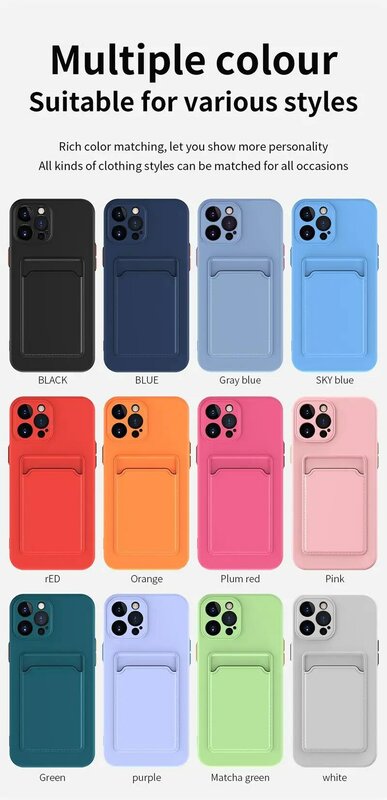 Fashion Colors Card Slot Wallet Case for Xiaomi Mi 11 Pro 11i 10i 10T Lite Cover for Poco X3 Nfc X2 M2 M3 Pro F3