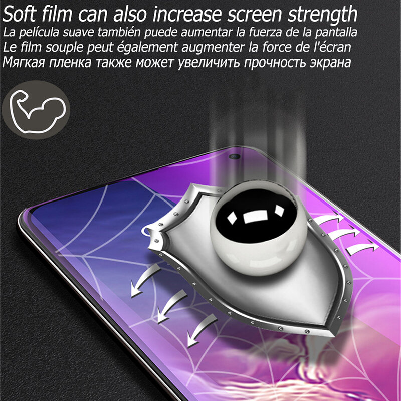 Protecteur d'écran 25D, Film Hydrogel souple de protection pour Samsung Galaxy S10 S9 S8 Plus S10 E Note 9 8, Galaxy Note 10 Pro S7 EDGE