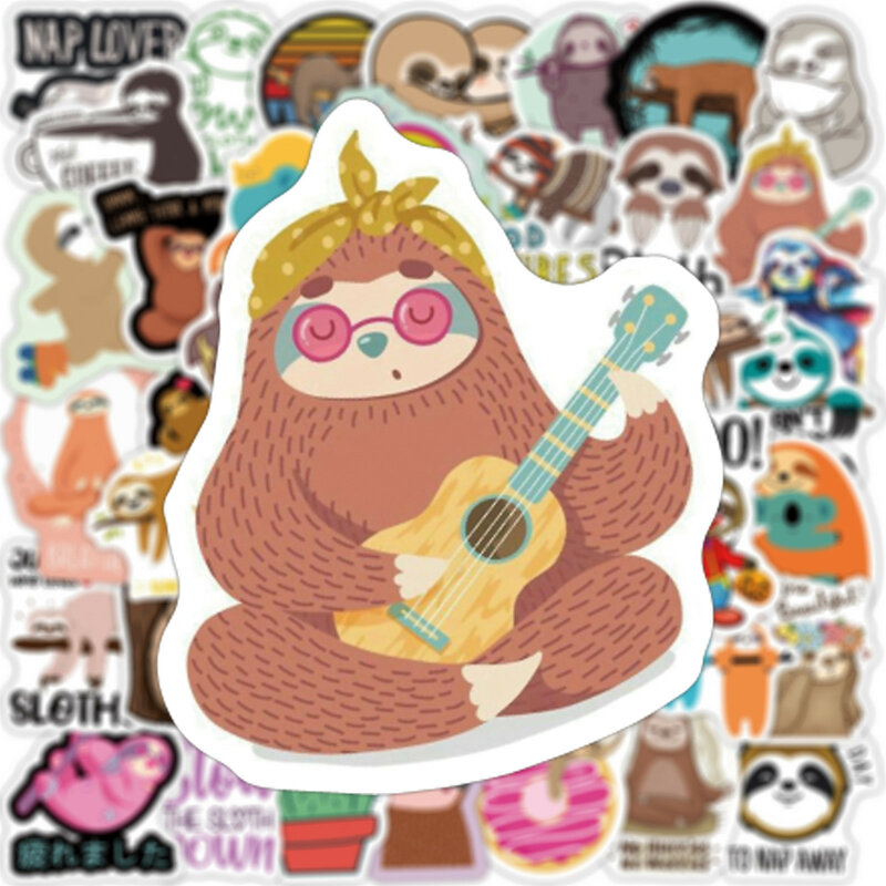 10/50/100PCS Nette Sloth Aufkleber Pack für Kinder Cartoon Tier Aufkleber Wasserdicht Aufkleber für DIY Gitarre fahrrad Skateboard Laptop