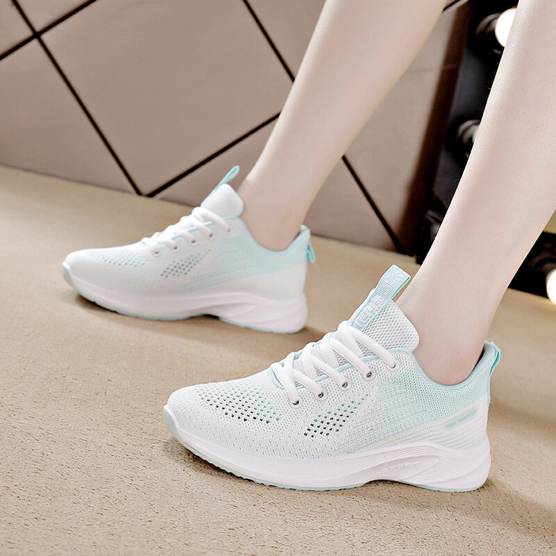 Кроссовки женские Ультралегкие спортивные, Вулканизированная подошва, дышащие, повседневная обувь, белый цвет