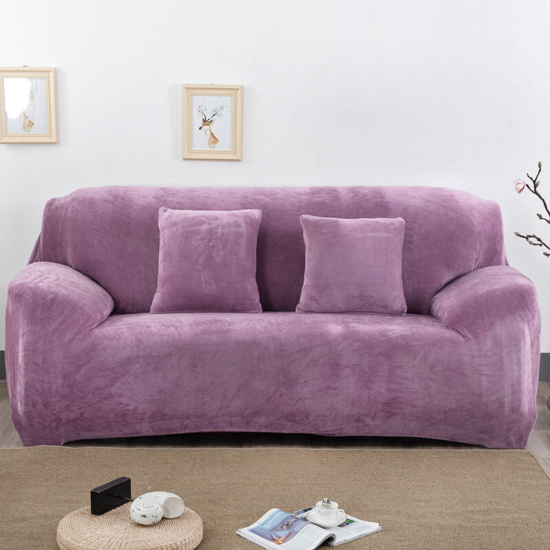 Autunm-fundas de sofá acolchadas elásticas de felpa, para esquina de salón, en forma de L, fundas para sofá
