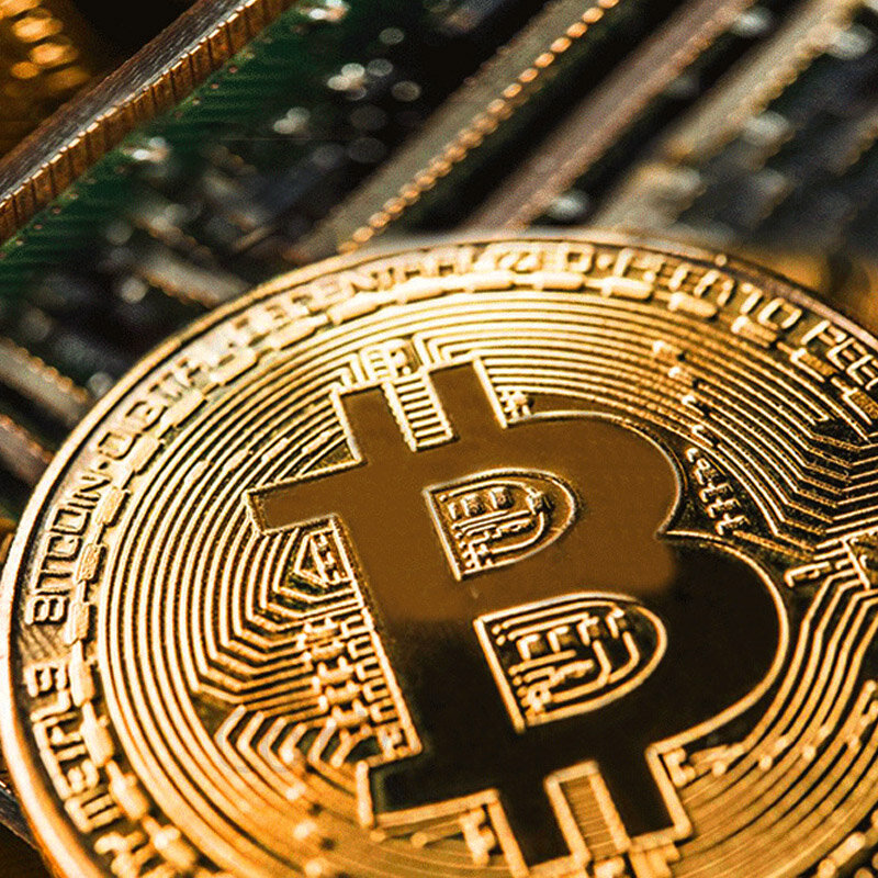 Koleksi Seni BITCoin Fisik Berlapis Emas Bitcoin BTC dengan Hadiah Casing Logam Fisik Antik Koin Perak Imitasi