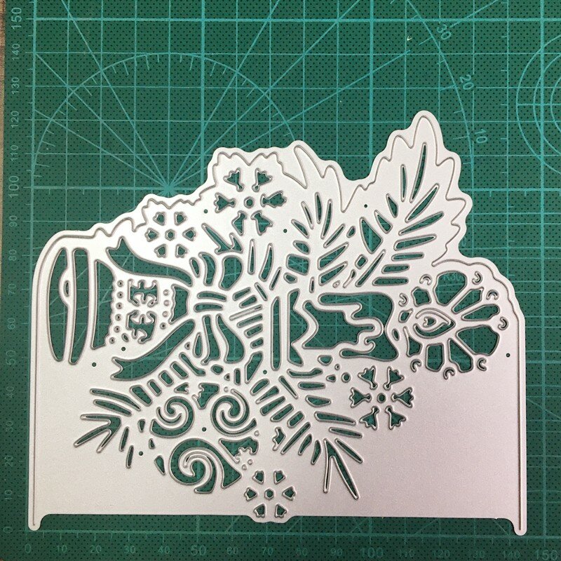 Moldura de metal para decoração de natal, forma de fundo, scrapbooking, estêncil, cartão de papel, corte em relevo, artesanato, 2020