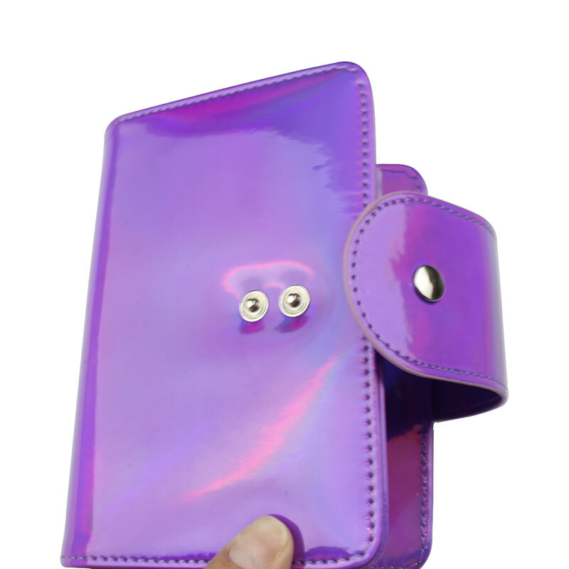 Soporte de placa para estampado de uñas, organizador conciso, bolsa de almacenamiento para 6x12cm, Rectangular, púrpura, 20 ranuras