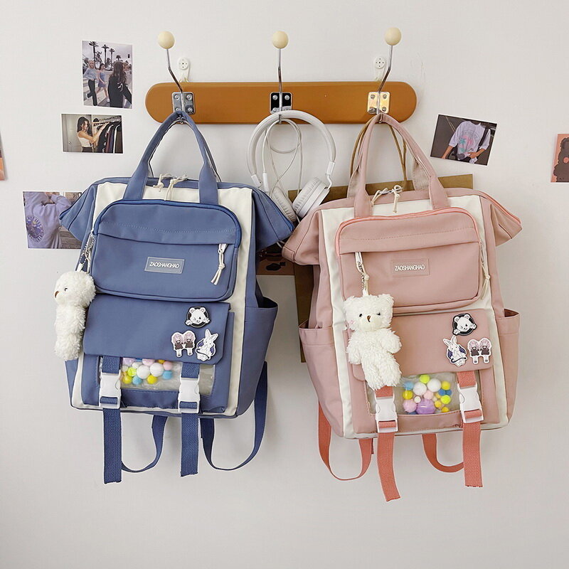 Женский нейлоновый рюкзак карамельных цветов, водонепроницаемые школьные ранцы для девочек-подростков, рюкзаки в стиле пэчворк, женский рю...