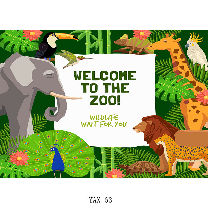 SHENGYONGBAO dzieci dzieci urodziny dziecka tła zwierzęta kreskówkowe Zoo fotografia tło do zdjęć Studio 2020108YAX-02