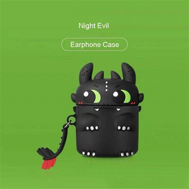 3d kawaii-evil-dragons-bluetooth fone de ouvido caso para apple airpods pro 3 1 2 silicone casos bolsa para iphone airpods fone de ouvido caixa