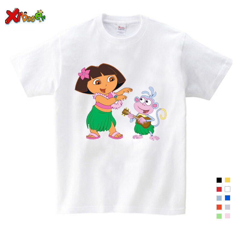 Camiseta de dibujos animados para niñas y niños, ropa para niñas pequeñas, Tops de verano
