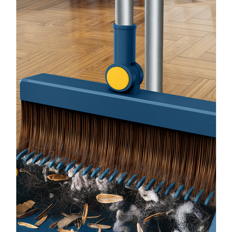 Multifuncional telescópica piso doméstico limpeza vassouras e dobrável pá de lixo pá colher conjunto ferramentas rodo varredura poeira