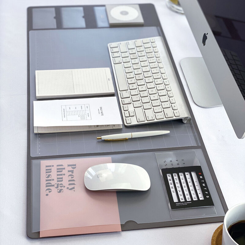 Multifuncional oversized mouse pad estudante escrevendo almofada de mesa de negócios esteira do computador portátil almofada organizador de mesa com calendário