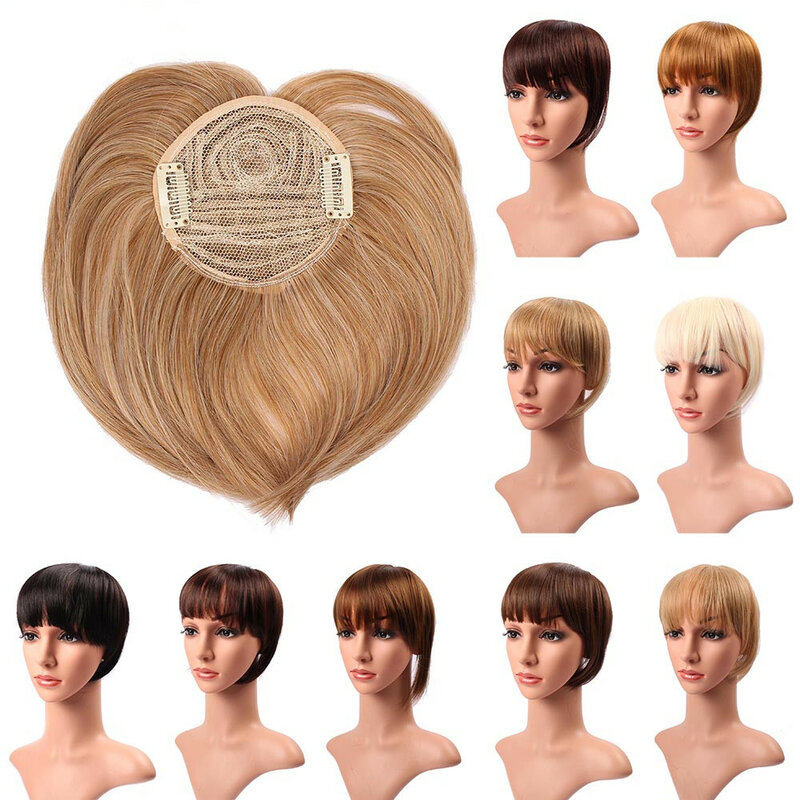 Clip para mujer en flequillo liso, tupé de pelo sintético, accesorios para el cabello con flecos